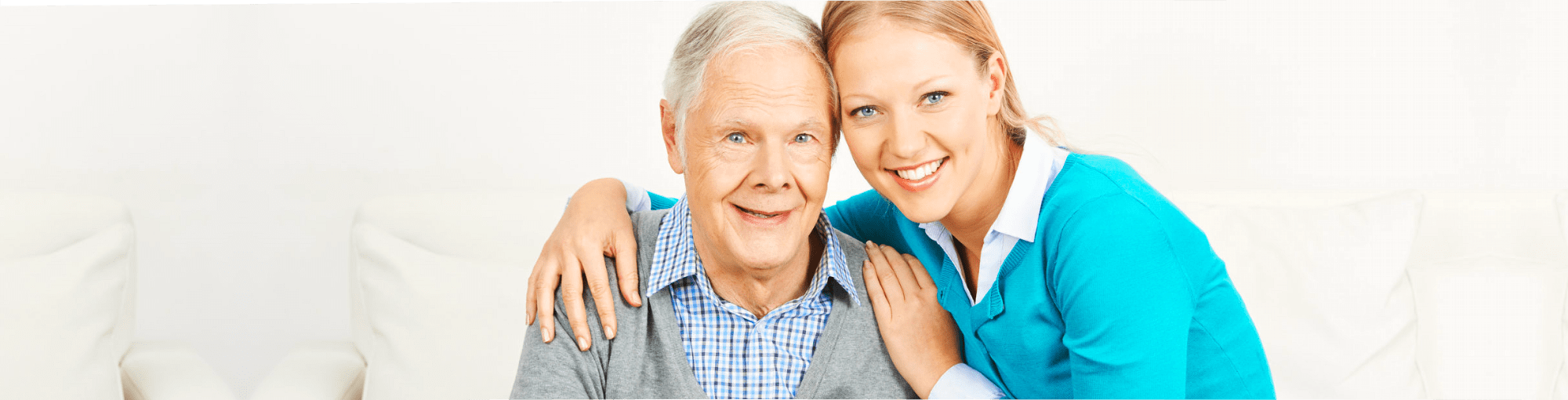 elderly man with his caregiver